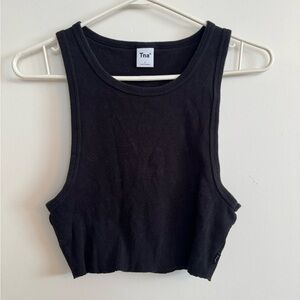 TNA Classic Black Ribbed Crop Top